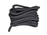 South Bend Rope Marine Grade Double Braided Nylon Dock Line w/Eye Splice (Black, 1/2-inch x 15 feet)