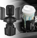 JSCARLIFE Car Cup Holder, Car Cup Expander Car Accessories for Car Adapter Expander Organizer with Three Clamps Adjustable Fits Bottles & Big Drinks