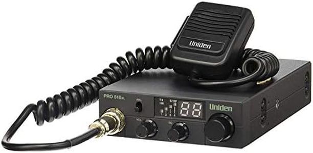 Uniden PRO510XL Pro Series 40-Channel CB Radio. Compact Design. Backlit LCD Display. Public Address. ANL Switch and 7 Watts of Audio Output. Unique PLL Circuit. S/RF LED Meter. , Black