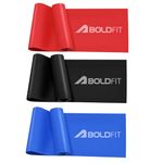 Boldfit Resistance Bands for Workout for Women Pilate Bands for Home Exercise Thera Band Toning Exercise for Gym Latex Band Theraband for Fitness, Stretching Yoga for Men & Women Red, Blue, Black 3Set