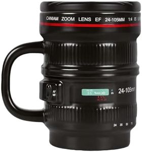 Sngtmug Camera Lens Mug, Camera Lens Coffee Mug, Camera Mug, Photographer Gifts, Cool Gifts for Photographers, Photography Gifts, Camera Lens Cup with Lid and Handle, 16 Ounce