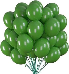 Prextex 75 Forest Green Party Balloons 12 Inch Deep Green Balloons with Matching Color Ribbon for Themed Party Decoration, Wedding, Baby Shower, Birthday Party Supplies or Arch Décor - Helium Quality