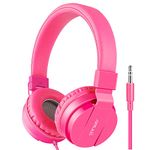 gorsun Kids Headphones with limited volume, Children Headphone Over Ear, kids headphones for boys and girls, Wired Headset for children-Pink