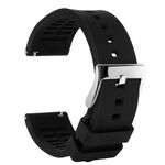 TStrap Silicone Watch Strap 24mm - Black Quick Release Watch Band for Mens Womens - Military Waterproof Smart Watches Bracelet Replacement with Clasp Ladies - 18mm 19mm 20mm 21mm 22mm 24mm