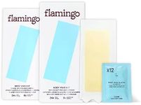 Flamingo Body Wax Kit - Women's Waxing Kit with 48 Strips and 12 Post-Wax Cloths