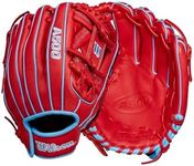 Wilson A500 11.5" Infield Youth Baseball Glove - Right Hand Throw, Red/Blue/White