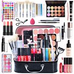 FantasyDay All-in-one Holiday Make up Gift Set | Makeup Kit for Women Full Kit Essential Starter Bundle Include Eyeshadow Palette Lipstick Blush Foundation Concealer Face Powder Mascara Lipgloss Brush