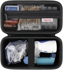 Supmay Hard Case for Portable Nebulizer Handheld Mesh Inhaler Spacer Nebulizers Machine for Adults & Kids Travel Household Use, Protective Holder Bag with Mesh Pocket for USB Cable and Battery, Black