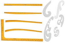 Artonezt Wooden Fashion Designing Scale Set of 5 with 5 Tailoring Tools and Accessories (5 scale, 5 curves)