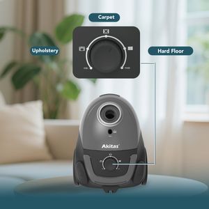 Akitas C5 Bagged Vacuum Cleaner – 850W, HEPA, 9m Reach, Pet & Allergy, Wessel-Werk Head