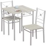 Vida Designs Roslyn Dining Table and Chair Set, Kitchen Breakfast Modern Contemporary Furniture Set (Oak, 2 Seater)