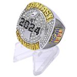 2024 Fantasy Football Championship Trophy Ring Award Prize Sports Winner FFL Champion Ring (Ring with Stand, Size 11)