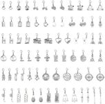 SUPERFINDINGS 37 Styles 74Pcs Study Theme Clip on Charms Lobster Clasp Charms Alloy Dangle Pendant Jewelry Accessories for DIY Earrings Necklaces Bracelets Crafts Decoration, Alloy