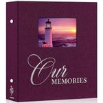 Lanpn Photo Albums 4x6 600 Pockets Slip in, OURMEMORIES Large Capacity Linen Hardcover Window Photo Book Photobook Holds 600 horizontal Vertical Photos (Purple)