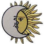 ZEGIN Crescent Moon over Sun Embroidered Iron On or Sew On Celestial Patch