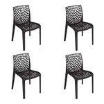 Supreme Web Plastic Chair (Wenge, Set of 4)