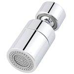 Waternymph Kitchen Sink Faucet Aerator Solid Brass 80-Degree Big Angle Swivel Faucet Aerator Dual-Function 2 Sprayer Kitchen Faucet Attachment Swivel Sprayer- 360-Degree Swivel- Polished Chrome(FM22)