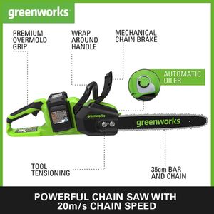 Greenworks 48V Cordless Chainsaw – Battery Powered Electric Saw