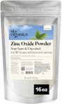 Zinc Oxide Powder by Sky Organics (16 oz) Uncoated Non-Nano Zinc Oxide Mineral Powder 100% Pure Zinc for DIY Sunscreen Lotions and Creams