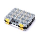 Mayouko Double Side Tools Organizer, Customizable Removable Plastic Dividers, Hardware Box Storage, Small Parts Organizer, 34-Compartment, Black/Yellow