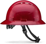 Acerpal Full Brim Vented Red Weave Carbon Fiber Design Gloss Finish OSHA Hard Hat with 6-Point Suspension