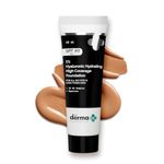 The Derma Co. 1% Hyaluronic Hydrating High Coverage Foundation With SPF 40 PA+++ for 12 Hour Long Stay & 12 Hour Oil Control | For All Skin Types & Even Skin - 18ml (06 Beige, 18ML)