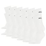 PUMA Unisex Cushioned Crew Socks (6 Pair Pack) white, 6-8