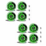 Jaspo Roller/Quad Skate, Inline Wheels With Bearings for Skating and Skateboard - Multipack (Green, 65 mm, Pack of 8)