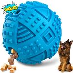 Dog Balls Treat Dispensing Dog Toys, Dog Toys for Aggressive Chewers Large Breed, Nearly Indestructible Squeaky Dog Chew Toys for Large Dogs, Natural Rubber Dog Puzzle Toys, Tough IQ Dog Treat Balls