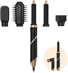 TAHSHINE Blow Dryer Brush Set,5 in 1 Hair Styler,Hair Dryer Brush Electric,Auto Wrap Curler Hair Styler,Detachable Brush Heads Comb for Straightening Automatic Curling Styling,Foldable Hair Dryer