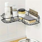 Boniry Metal Bathroom Organiser Without Drill Bathroom Corner Shelf Adhesive Stand for Corner Rack for Bathroom, Shampoo Holder Multipurpose Bathroom Shelf (1 Pcs Corner)