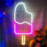 Popsicle Neon Sign - Protecu USB Powered 3D Art LED Signs Neon Lights for Bedroom | Light Up Acrylic Neon Signs for Wall Decor Birthday Wedding Party Halloween Christmas Room Decorations