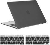 T Tersely Case for MacBook Air 13 inch Case 2022 2020 2019 2018 Release A2337 M1 A2179 A1932, Plastic Hard Shell Cover & Keyboard Cover Skin with Retina Display (Frost Black)