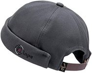 CLAPE Cuffed Docker Cap Hats Beanie Sailor Cap Worker Hat Retro Brimless Hat