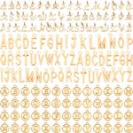 SANNIX Letter Charms, 156Pcs/6 Sets Alphabet ABC Letter Charms 3 Styles Capital A-Z Charms DIY Bracelet Necklace Pendants with 200Pcs Open Jump Rings for Jewelry Making, KC Gold