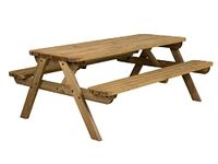 Arbor Garden Solutions Fortem Rounded - Traditional Pub Style Bench - Wooden Garden Furniture (5ft, Rustic Brown)