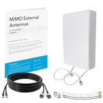 MIMO Panel Antenna Kit by Waveform | +9 dBi Gain | 600-2700 MHz | for 3G, 4G LTE, 5G Modems, Routers, & Cell Boosters | TS9, SMA, U.FL Adapters (Wall Mount Kit w/ 15' Cables + Adapters)