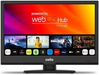 Cello 12 Volt 16 inch Smart WebOS by LG Full HD TV with FreeSat Freeview Play Bluetooth. Disney+, Netflix, Apple TV+, Prime Video, BBC iPlayer Made in the UK (2024 model)