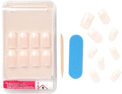 KISS Salon Acrylic French Nude Fake Nails, Cashmere, Medium, 28 Count