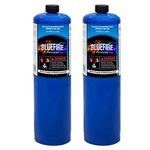 Pack of 2,BLUEFIRE Standard Propane Gas Cylinder/Canister, Welding Brazing Soldering Fuel gas, for HVAC Plumbing Cooking Grilling Gardening and Camping