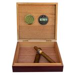 Digital Hygrometer with Cherry Finish Spanish Cedar Humidor and Embedded Magnetic Seal