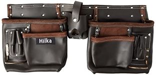 Hilka 77705002 Heavy Duty Oil Tanned Leather Double Tool Belt,Brown