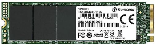 Transcend 128GB SSD NVMe PCIe Gen3 x4 110S, Solid State Drive, M.2 2280, Sequential Read/Write up to 1,500/550 MB/s - TS128GMTE110S