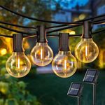 Homehop Solar Led G40 String Light for Home Garden Outdoor Balcony Terrace Wall Waterproof Rechargeable Decorative Hanging Lamp Diwali Decoration Item (15m,25 LEDs,Pack of 2)