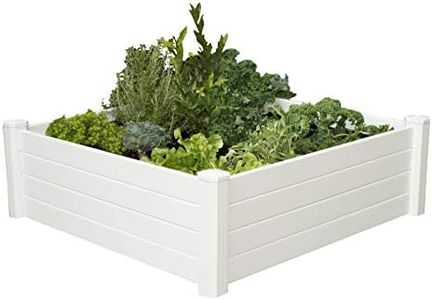NuVue Products Raised 48 by 48 by 15.5-Inch Garden Box Kit, Extra Tall, White Vinyl