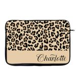 Personalised Cheetah print, Custom Name, Leopard Print, Animal Print, Laptop Sleeve/Cover. (14")