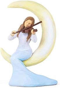 AIDLNS Statuettes élégantes pour fille jouant du violon sur la lune, cadeaux pour épouse, petite amie, fille, sœur, femme, anniversaire, Noël, Saint-Valentin, loisirs créatifs