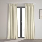 HPD Half Price Drapes Blackout Curtains for Bedroom Vintage Textured Faux Silk French Pleated Curtains for Living Room (1 Panel), 25 X 96, Off White