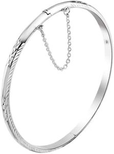 SHOP LC DELIVERING JOY 925 Sterling Silver Diamond Cut Cuff Bracelet, 7 inches, Modern, for Women, Mothers Day Gifts Birthday