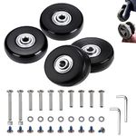 50mm Set of 4 Luggage Suitcase Replacement Wheels for Trolley Case Wheels Travel Bags Caster Inline Roller Skating Roller Swivel Rubber Wheels Bearings Repair Kits with Axles 30mm&35mm&60mm